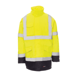 Parka Yard de Alta Visibilidade Bicolor Capuch Oculto Amarelo Fluo Azul Marinho XXL CHEMITOOL BY PAYPER