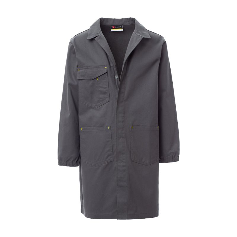 CHEMITOOL BY PAYPER Grey SHELL Gown with Hidden Buttons L CHEMITOOL BY PAYPER Grey SHELL Gown with Hidden Buttons L