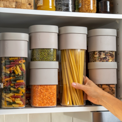 Food Storage Container L Light Brown - Flip