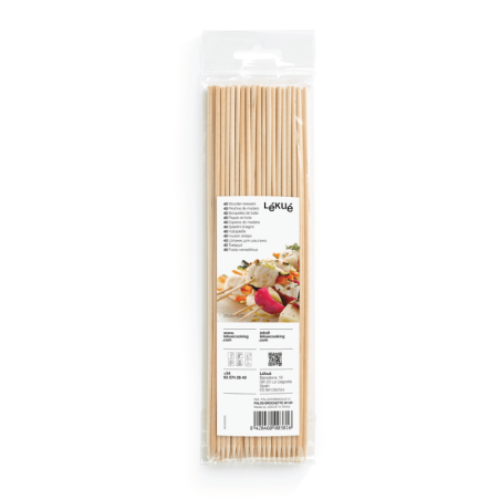 40 Wooden Skewers 18cm