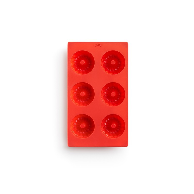 6 Mini Savarin Cake Mould Red