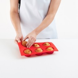 6 Mini Savarin Cake Mould Red