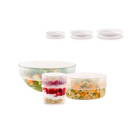 Conjunto de 3 Tampas Reutilizáveis