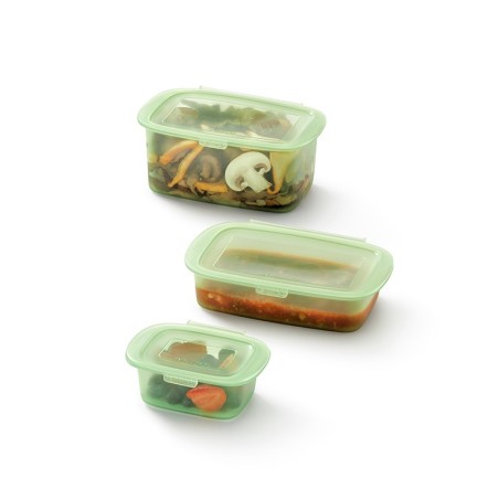Reusable Silicone Boxes Set Green