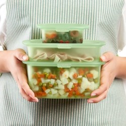 Reusable Silicone Boxes Set Green