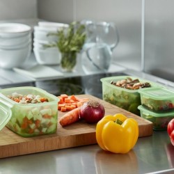 Reusable Silicone Boxes Set Green