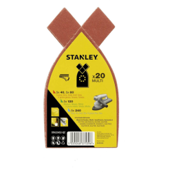 20 Hojas de Lija para Lijadoras Múltiples - Grano Surtido STANLEY