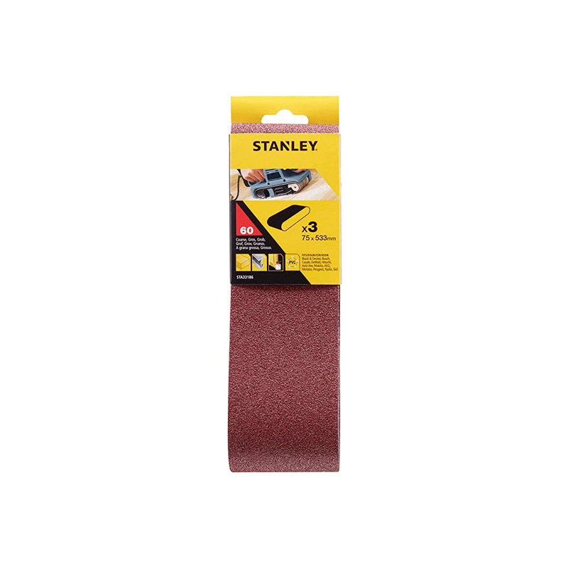 3 Cintas de lixa. 75x457 mm.