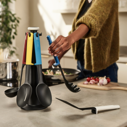 6-piece Utensil Set with Storage Stand - Elevate