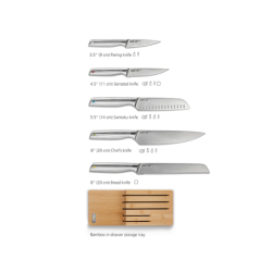 Conjunto de 5 Facas e Bloco - Elevate Steel