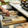Knife Set with Bamboo Storage Tray - Elevate Steel