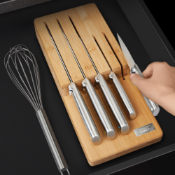 Conjunto de 5 Facas e Bloco - Elevate Steel