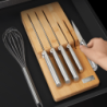 Knife Set with Bamboo Storage Tray - Elevate Steel