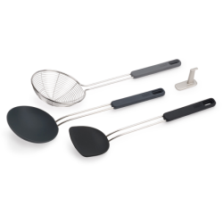 3-Piece Wok Utensil Set Black - Nest Fusion