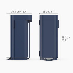Balde do Lixo com Pedal 40L Azul - Porta