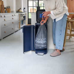 Balde do Lixo com Pedal 40L Azul - Porta