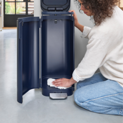 Balde do Lixo com Pedal 40L Azul - Porta