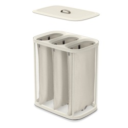 Cesto de Ropa Tripartido 90L Cru - Tota Trio