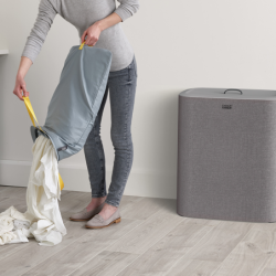 90L Laundry Separation Basket Grey - Tota Trio