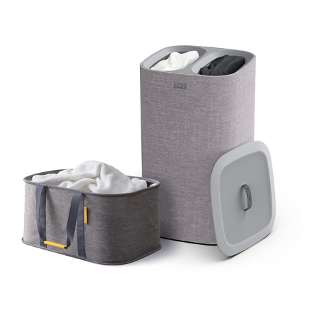 Conjunto de 2 Cestos para Roupa Cinza - Love Laundry