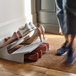 Large Space-saving Shoe Rack Ecru - Shoe-In