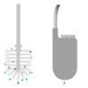Set of 2 Toilet Brushes White/Light Grey - Flex Lite