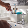 Large Toothbrush Caddy Ecru - Easystore