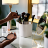 Copo para Brochas de Maquillaje Crema - Viva