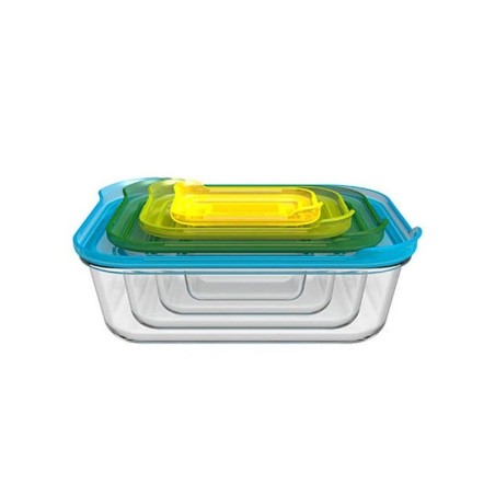 Set of 4 Glass Storage Containers - Nest Glass