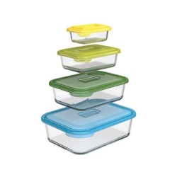Set of 4 Glass Storage Containers - Nest Glass