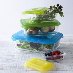 Set of 4 Glass Storage Containers - Nest Glass