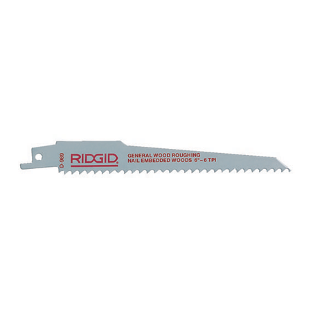 RIDGID Bi-Metal Universal Single Shank Reciprocating Saw Blades for Wood Roughing D-989