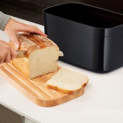 Caixa para Pão com Tábua Preto - Bread Bin
