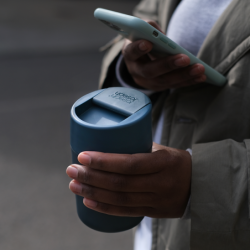 Travel Mug with Flip-Top Cap Blue - Sipp