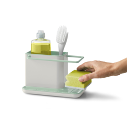 Kitchen Sink Organiser Stone and Green - Caddy Small