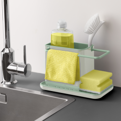 Kitchen Sink Organiser Stone and Green - Caddy Small