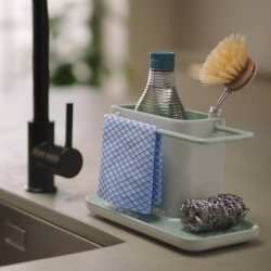 Kitchen Sink Organiser Stone and Green - Caddy Small
