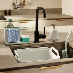 Kitchen Sink Organiser Stone and Green - Caddy Small