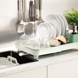 Expandable Dish Drainer Stone and Green - Extend