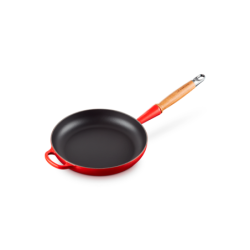 Low Frying Pan Wooden Handle Cerise  24cm - Signature
