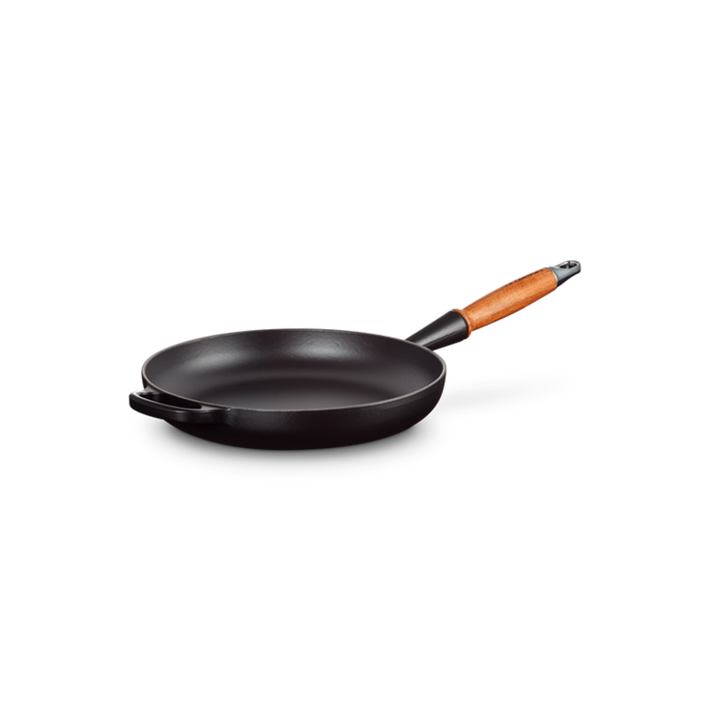Low Frying Pan Wooden Handle Black Mate 26cm - Signature