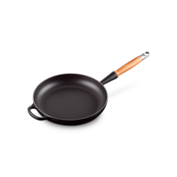 Low Frying Pan Wooden Handle Black Mate 26cm - Signature