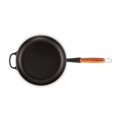 Low Frying Pan Wooden Handle Black Mate 26cm - Signature
