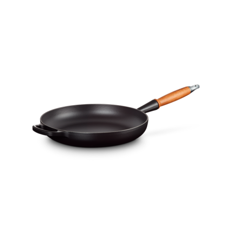 Low Frying Pan Wooden Handle Black Mate 28cm - Signature
