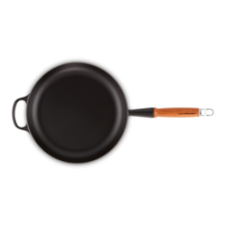 Low Frying Pan Wooden Handle Black Mate 28cm - Signature