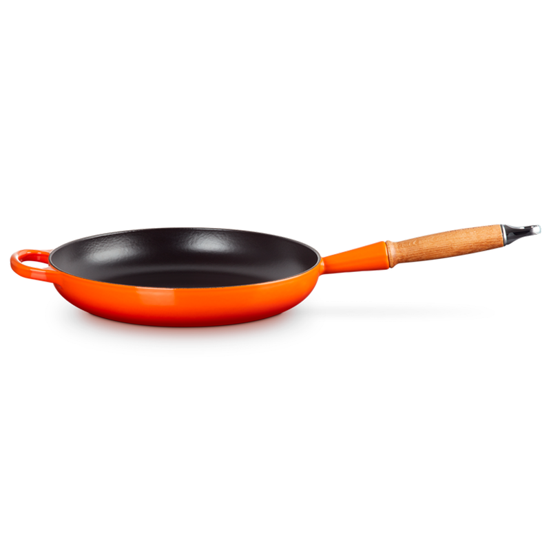 Low Frying Pan Wooden Handle Volcanic 28cm - Signature