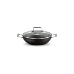 Caçarola Baixa Antiaderente com Tampa de Vidro 24cm