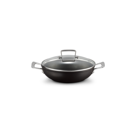 Caçarola Baixa Antiaderente com Tampa de Vidro 24cm