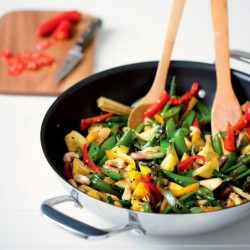Wok Anti-Aderente com Tampa de Vidro - Triply