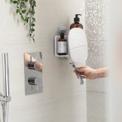 Compact Shower Shelf with Adjustable Mirror - Easystore